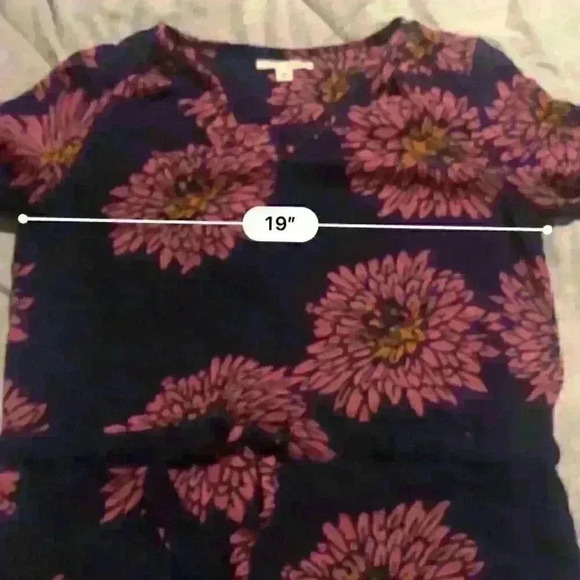 Banana Republic Floral Drawstring Waist Tunic Blouse Size Medium - Picture 4 of 5